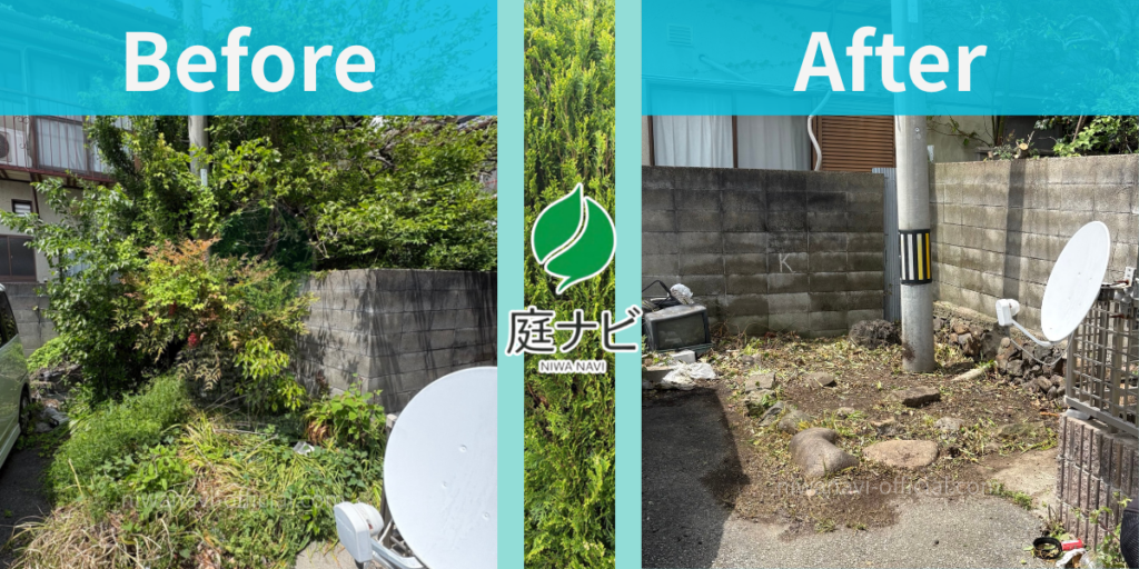 香芝市の空き地の草刈りとツタ取りをした現場
